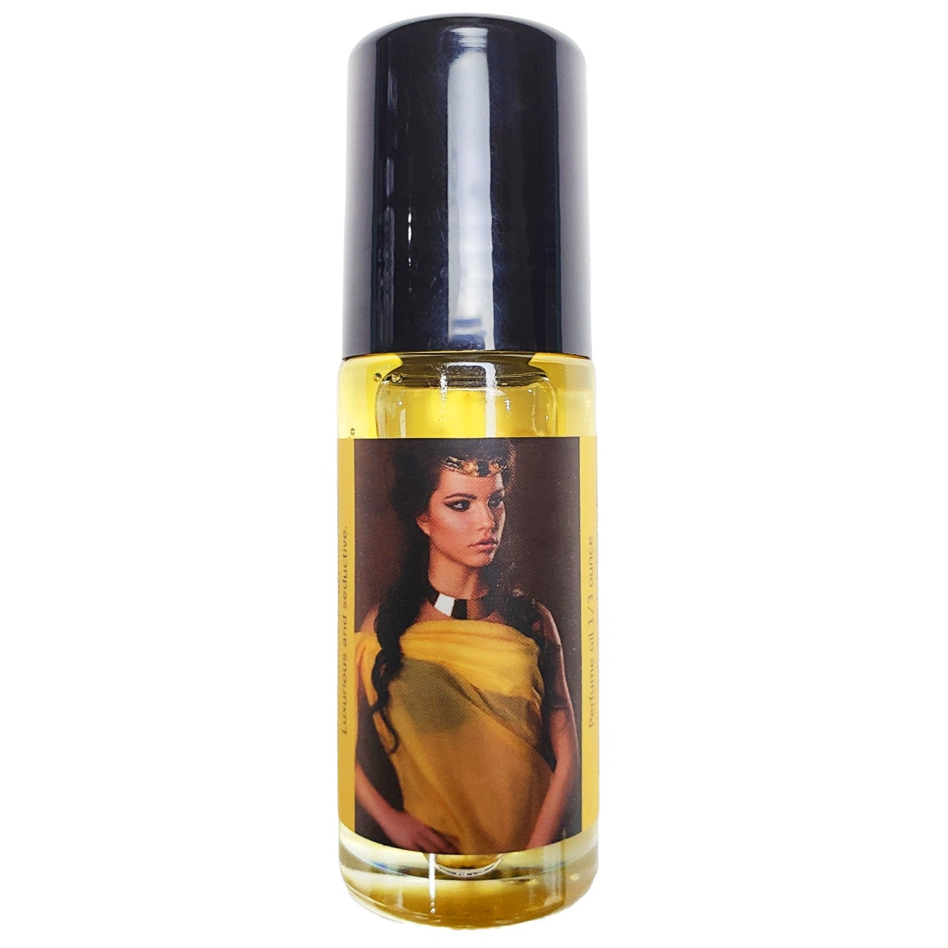 egyptian queen perfume oil 1 ounce bottle on clear background