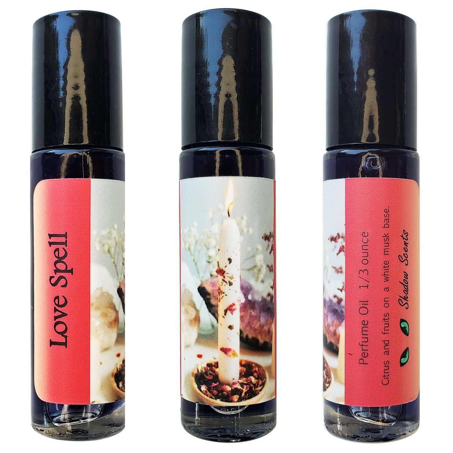 Love Spell Perfume Oil, fruit and musk perfume with roll-on bottle