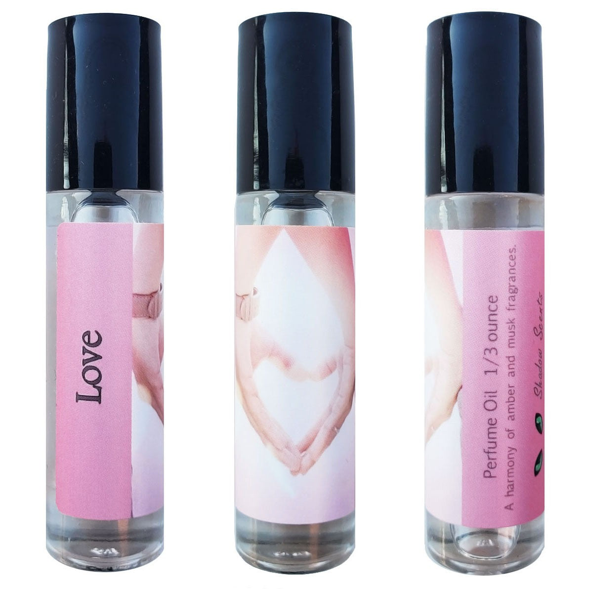 love perfume oil bottle from all sides