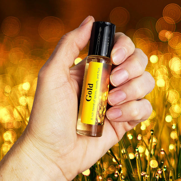 Gold perfume oil roll-on fragrance