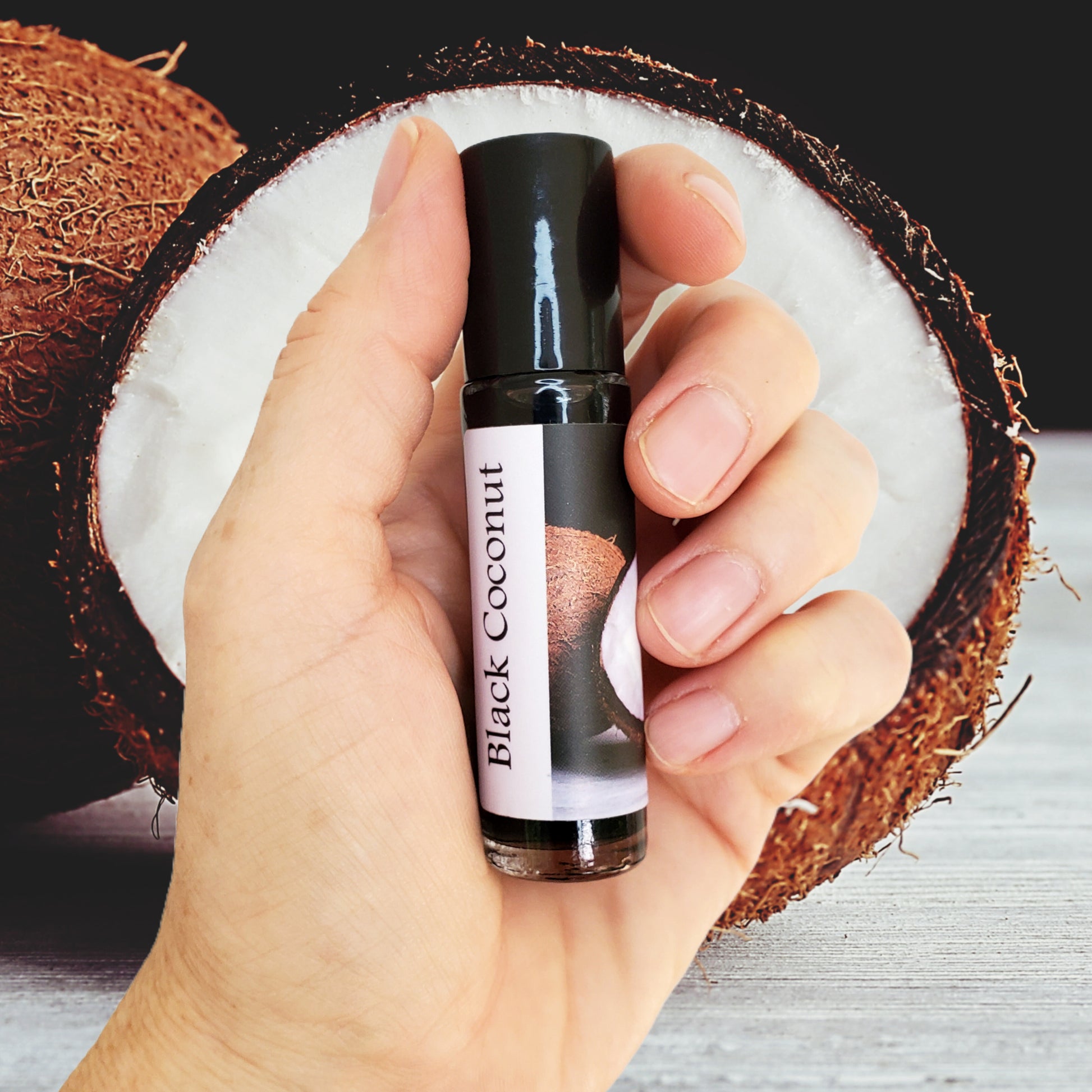 Black Coconut Perfume Oil, creamy coconut fragrance