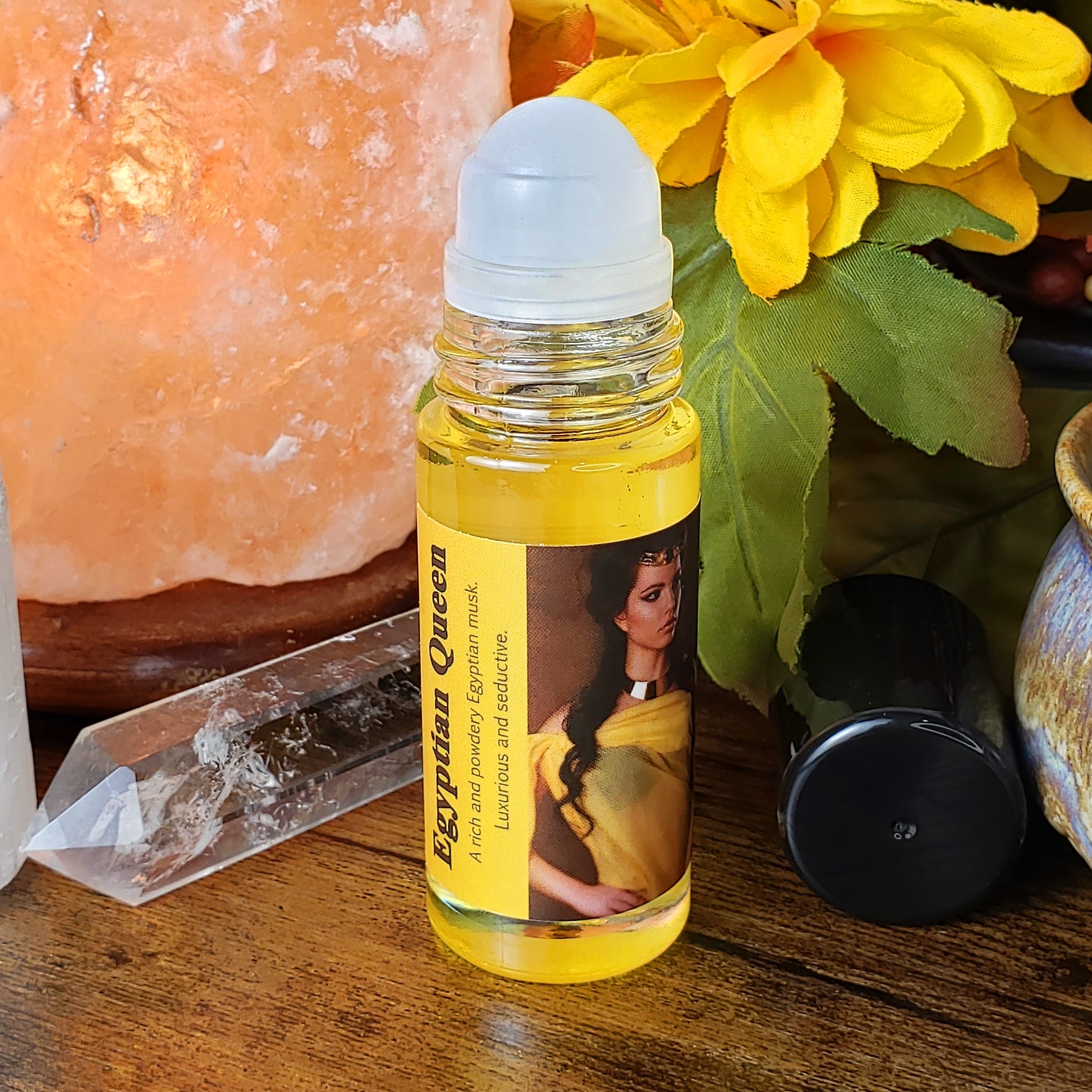 rollerball top on large bottle of egyptian queen fragrance oil
