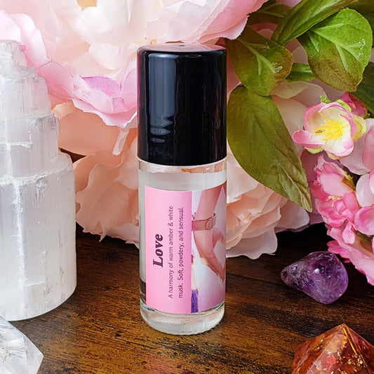 love perfume oil label, amber and musk perfume fragrance oil