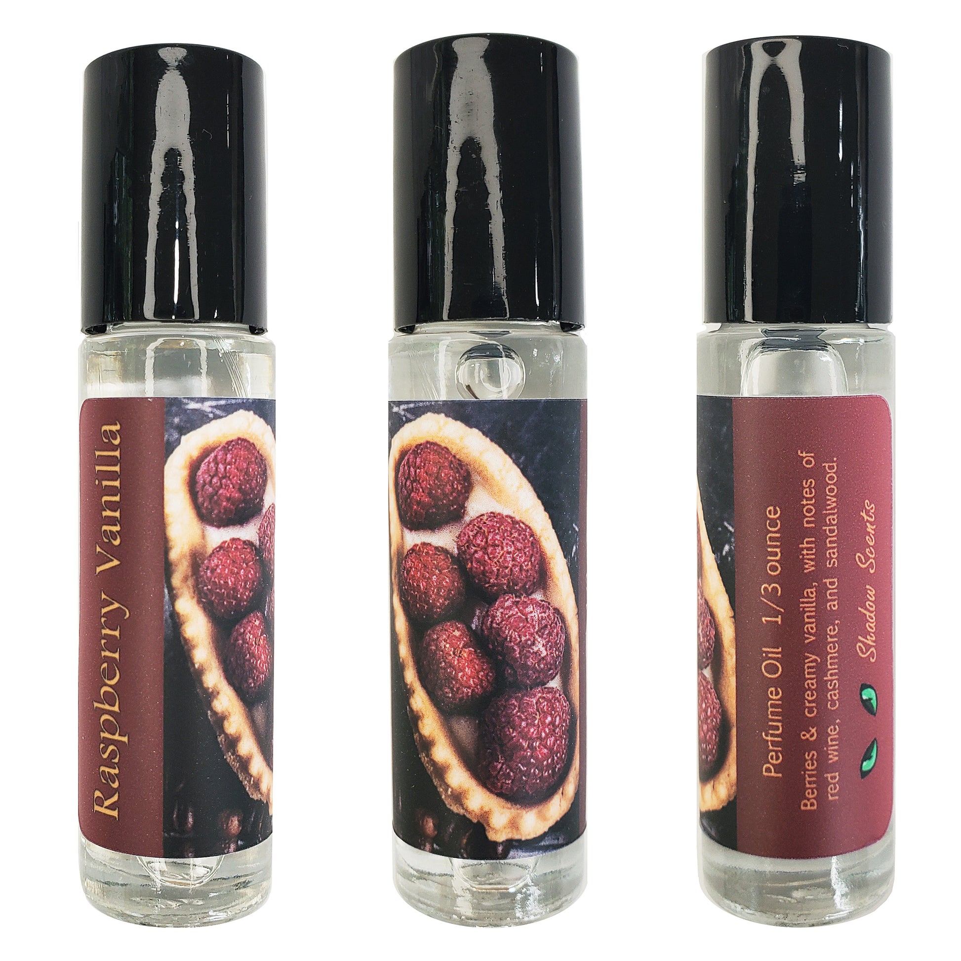 Raspberry Vanilla Perfume Oil roll-on bottle