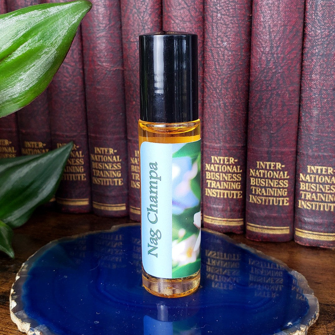 nag champa perfume oil bottle